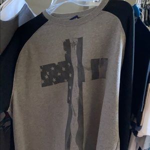 Gray cross sweater